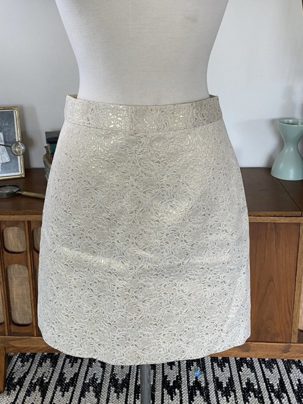 Gold & Beige Bebe Pencil Skirt
